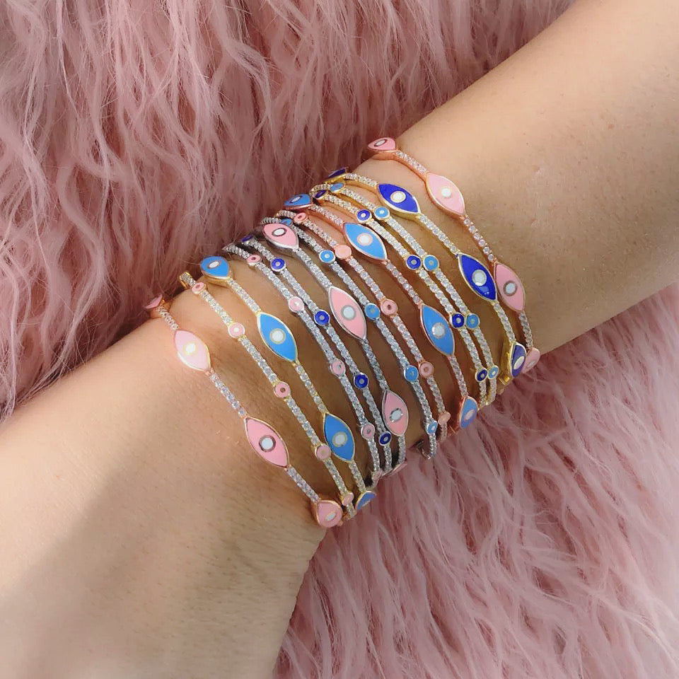 Enamel Evil Eye Bracelets